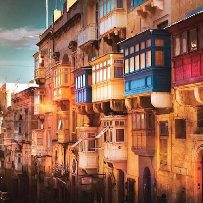Colourful buildings in Malta