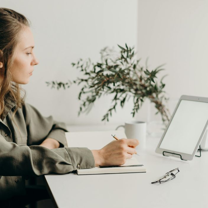 girl working with a tablet