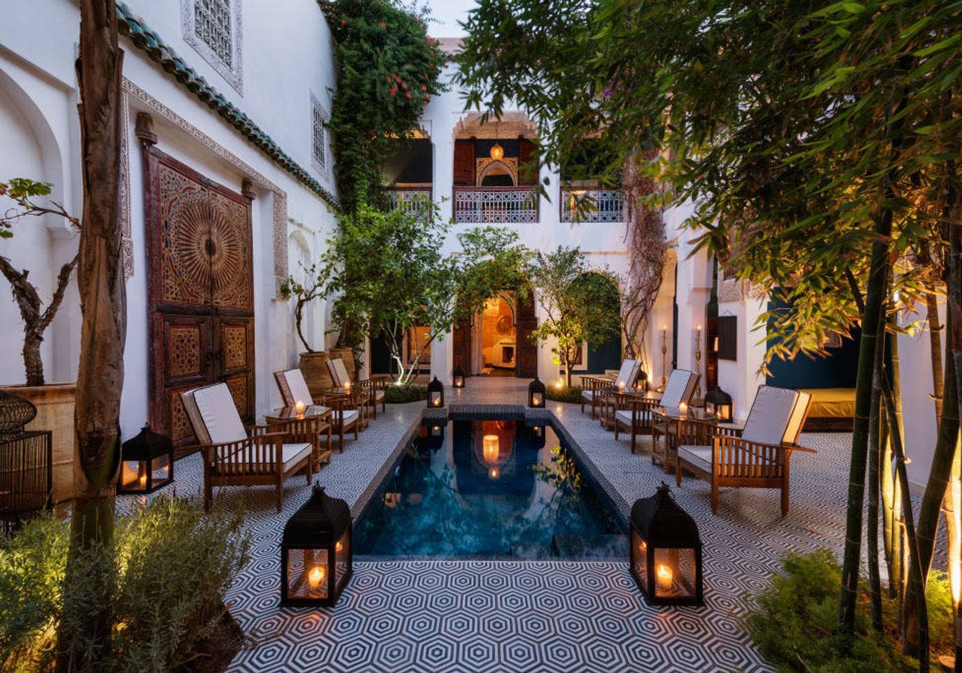 Les Jeux Blues riad and pool in Marrakesh
