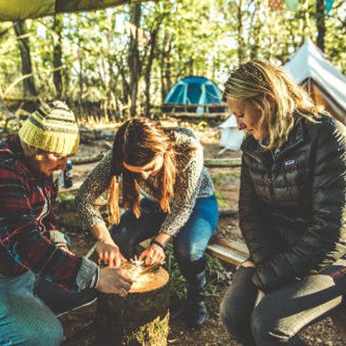people camping in cornwall