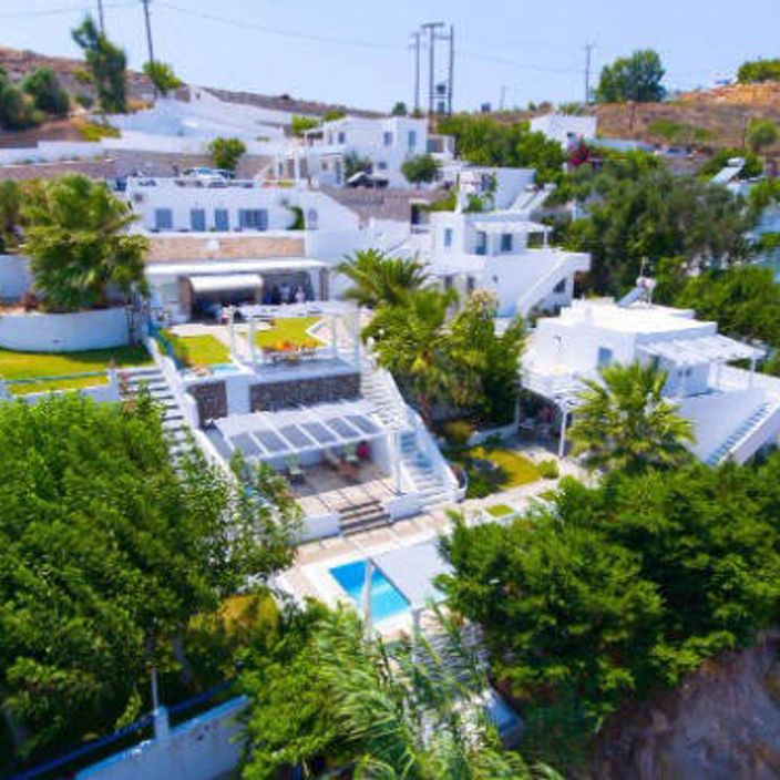 a picture of the terraced hotel design of Alexandros Village