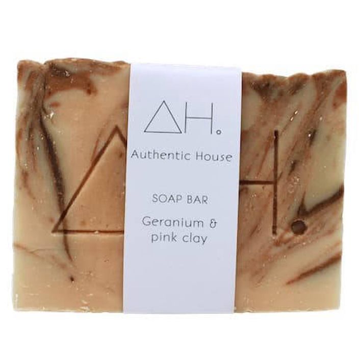 Authentic House geranium and pink clay soap