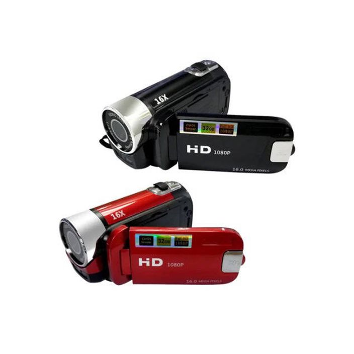 Hand held Camera For Recording 1080P in red and black