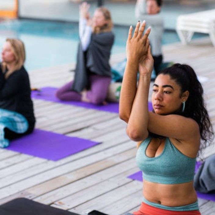 Yoga on a rooftop