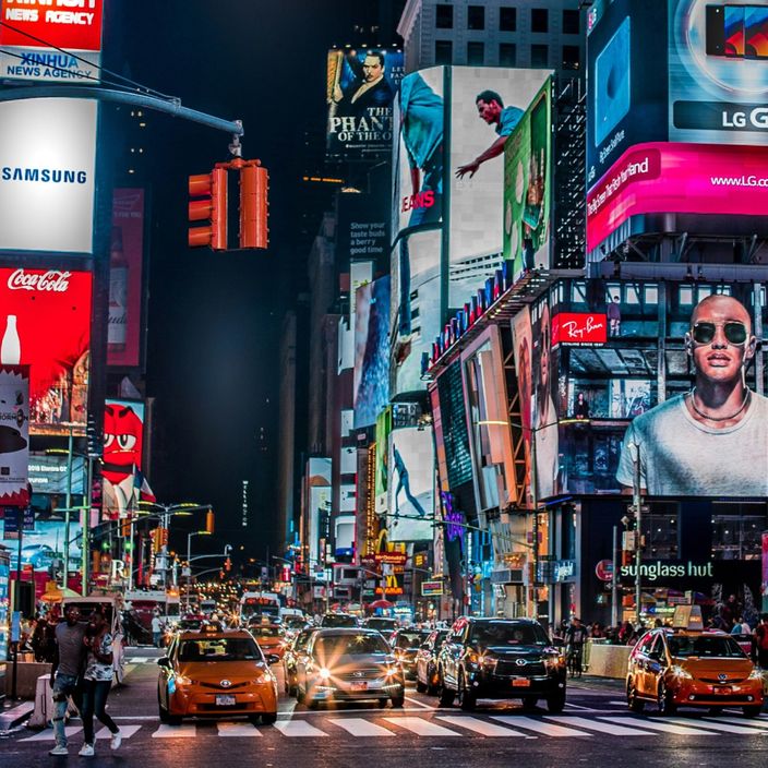 time square in nighttime 
