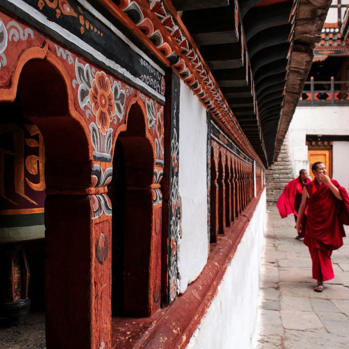 Bhutan buildings in a valley