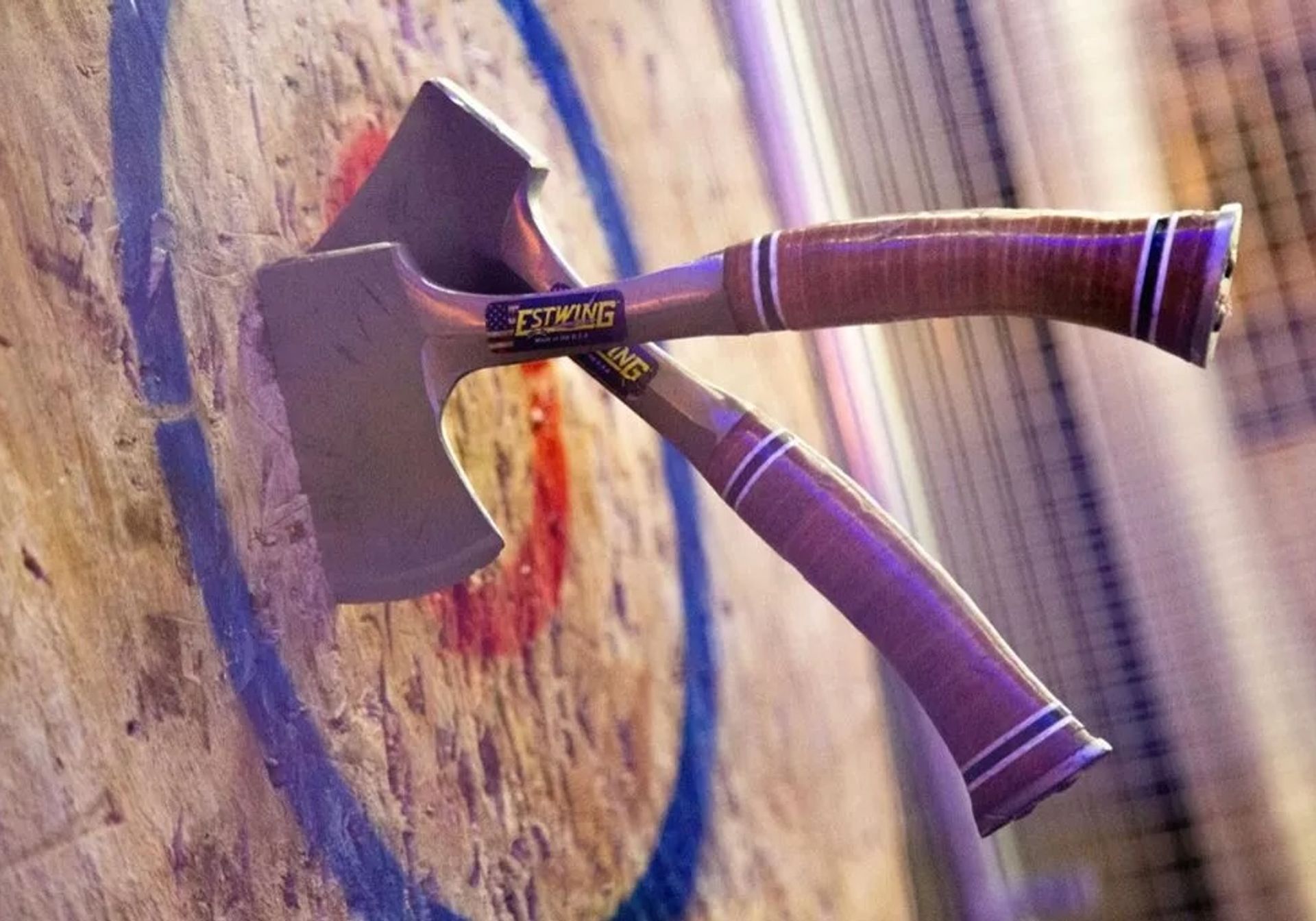 Axe throwing at boom battle bar