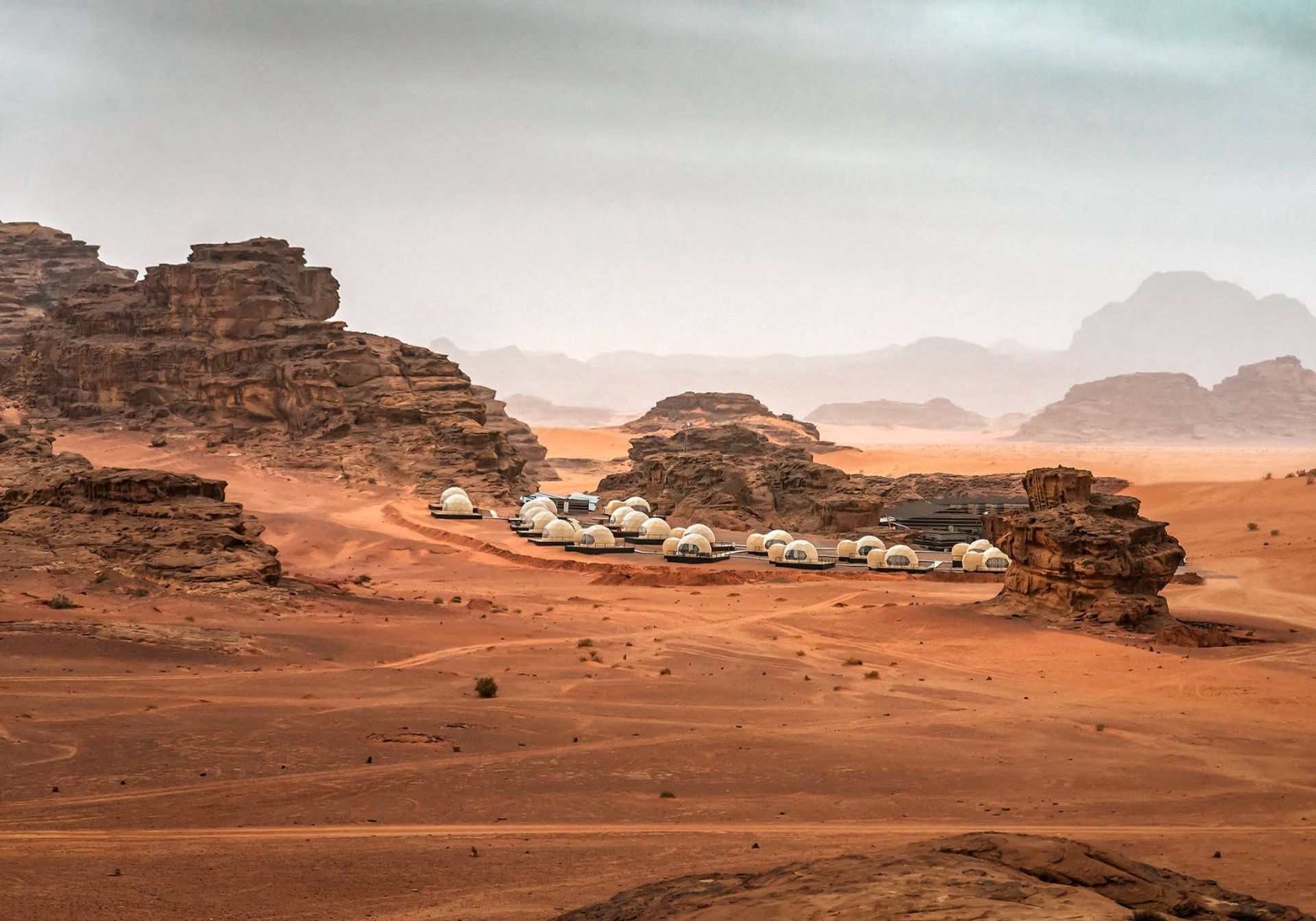 martian domes in jordan desert