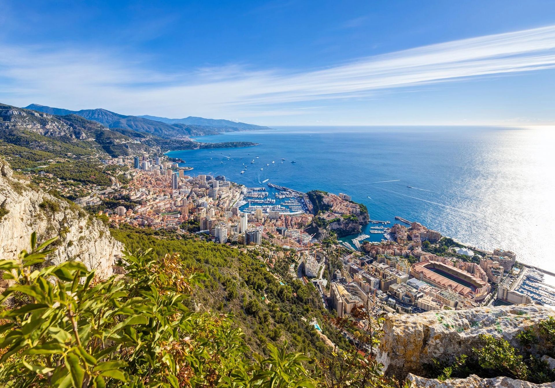 coast of Nice with palm trees