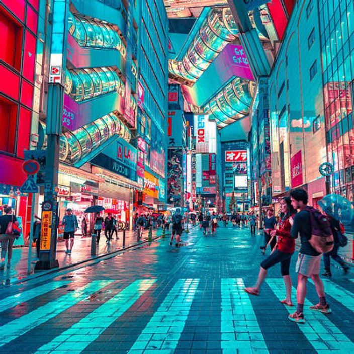 Japanese neon streets