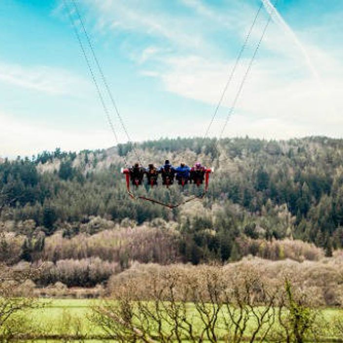 Large swing over countryside