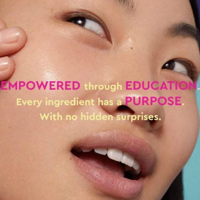 image of model with text reading: Empowered through education 