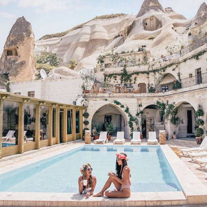 Luxury courtyard pool in a hotel