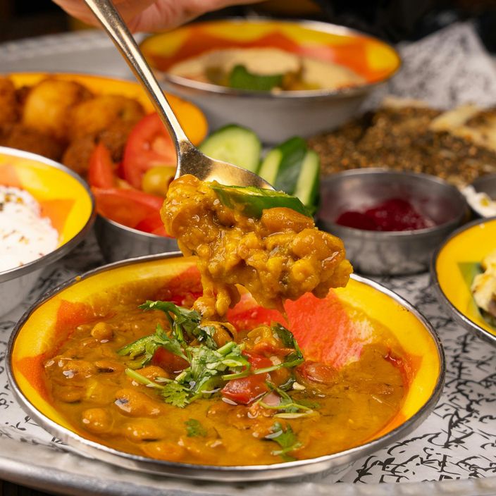 A variety of Indian dishes