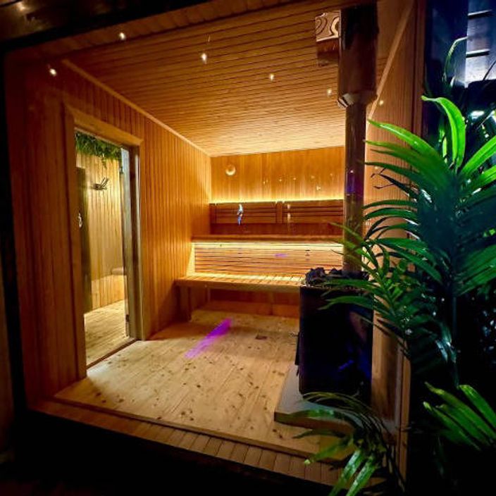 A sauna at a glamping accommodation
