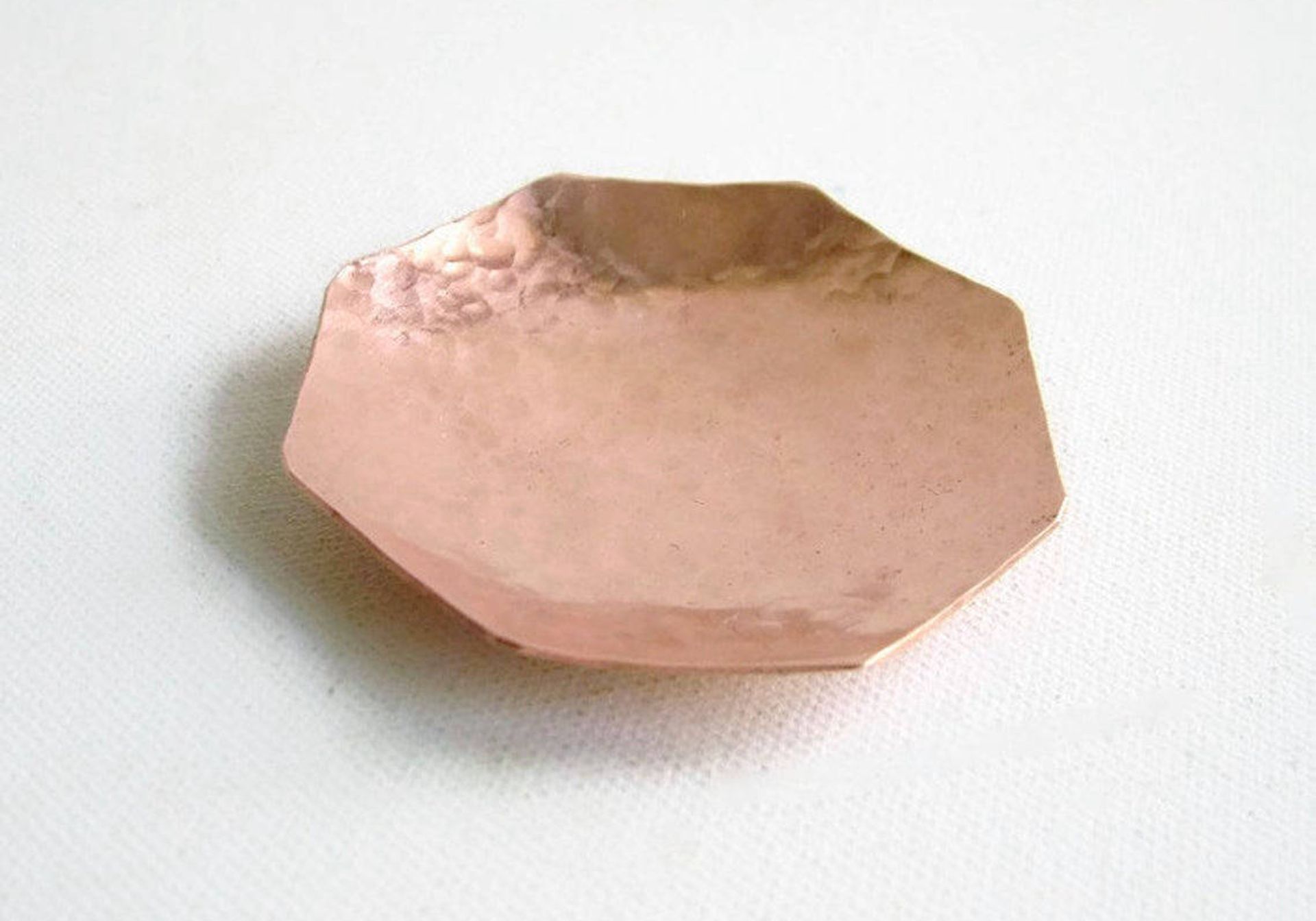 Geometric copper jewellery dish