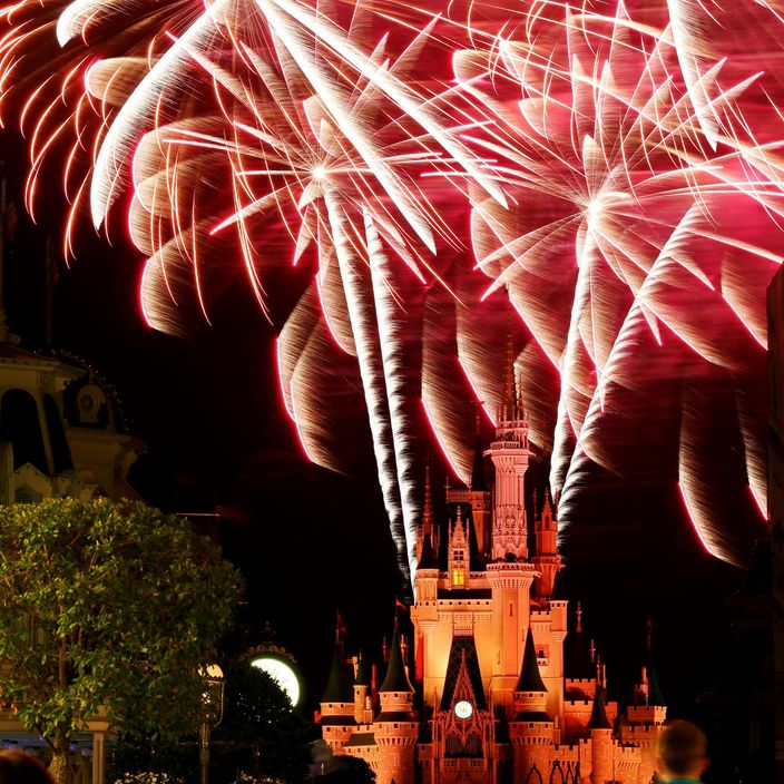 Mickey Mouse and Pluto on a Disneyland Paris float