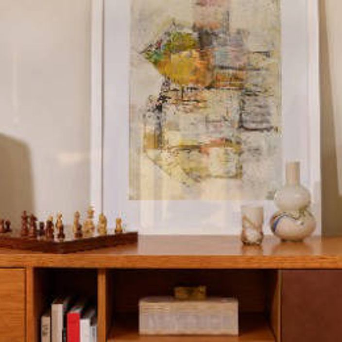 Sonos Five speakers on a sideboard