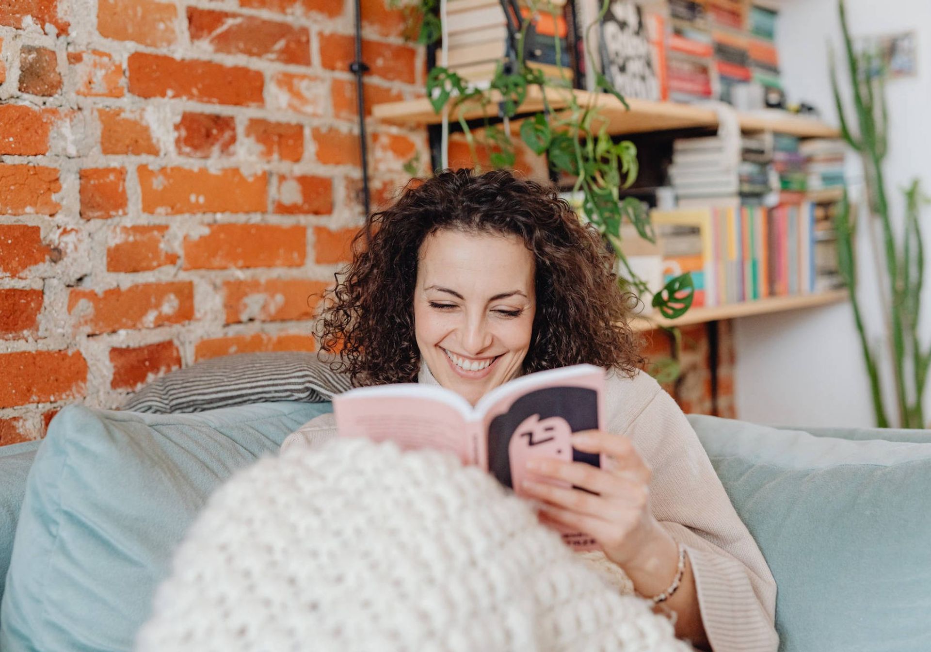 A women holding a book