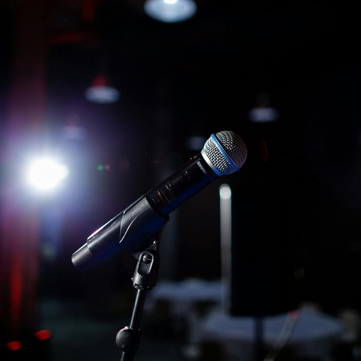 a comedian on stage