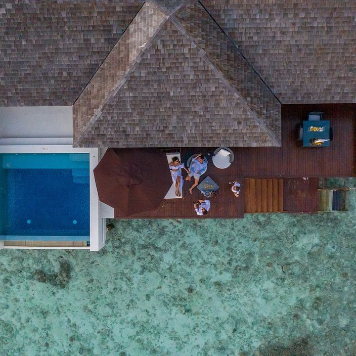 Pool over the sea in the Maldives
