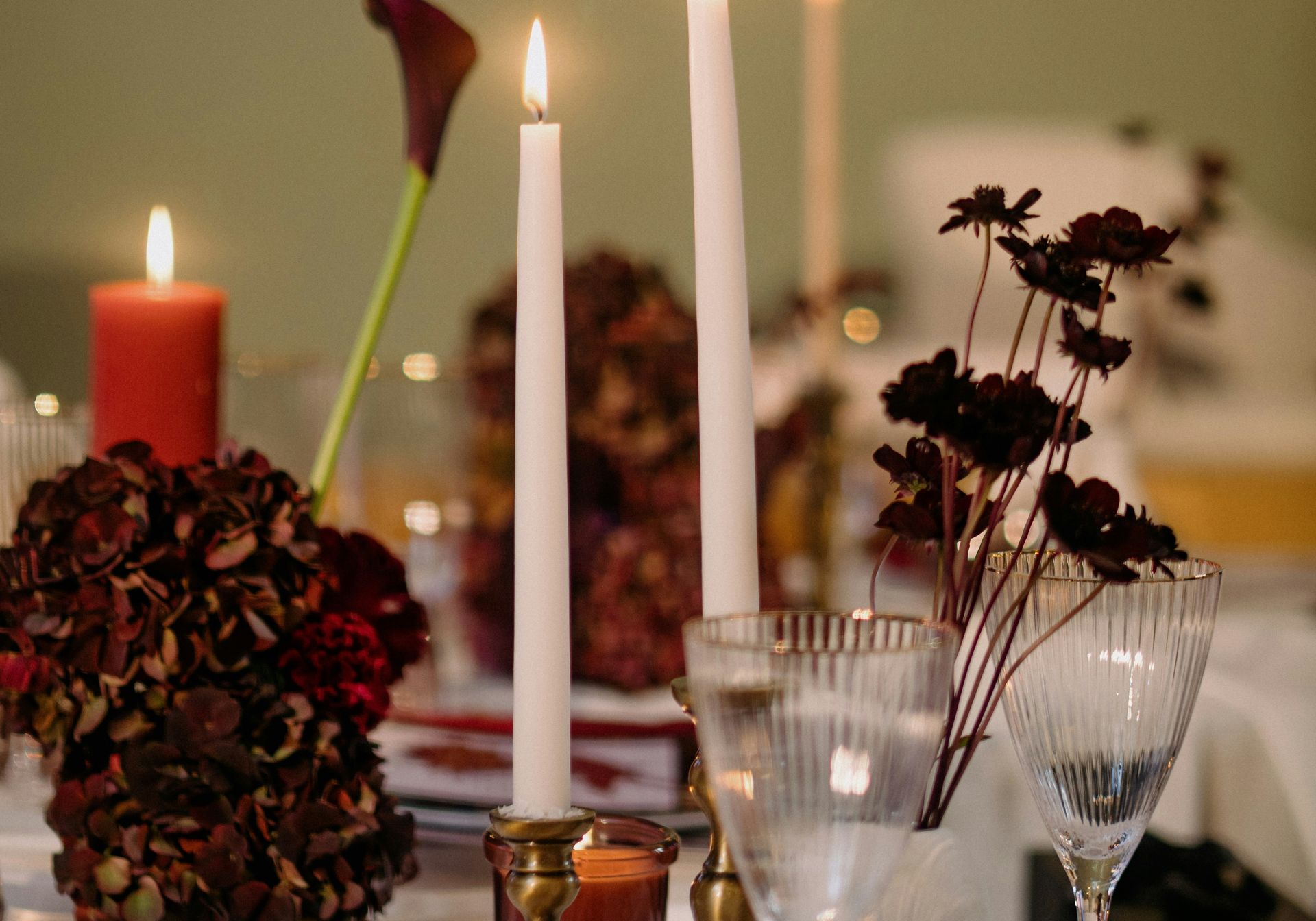 candlelight dining setup