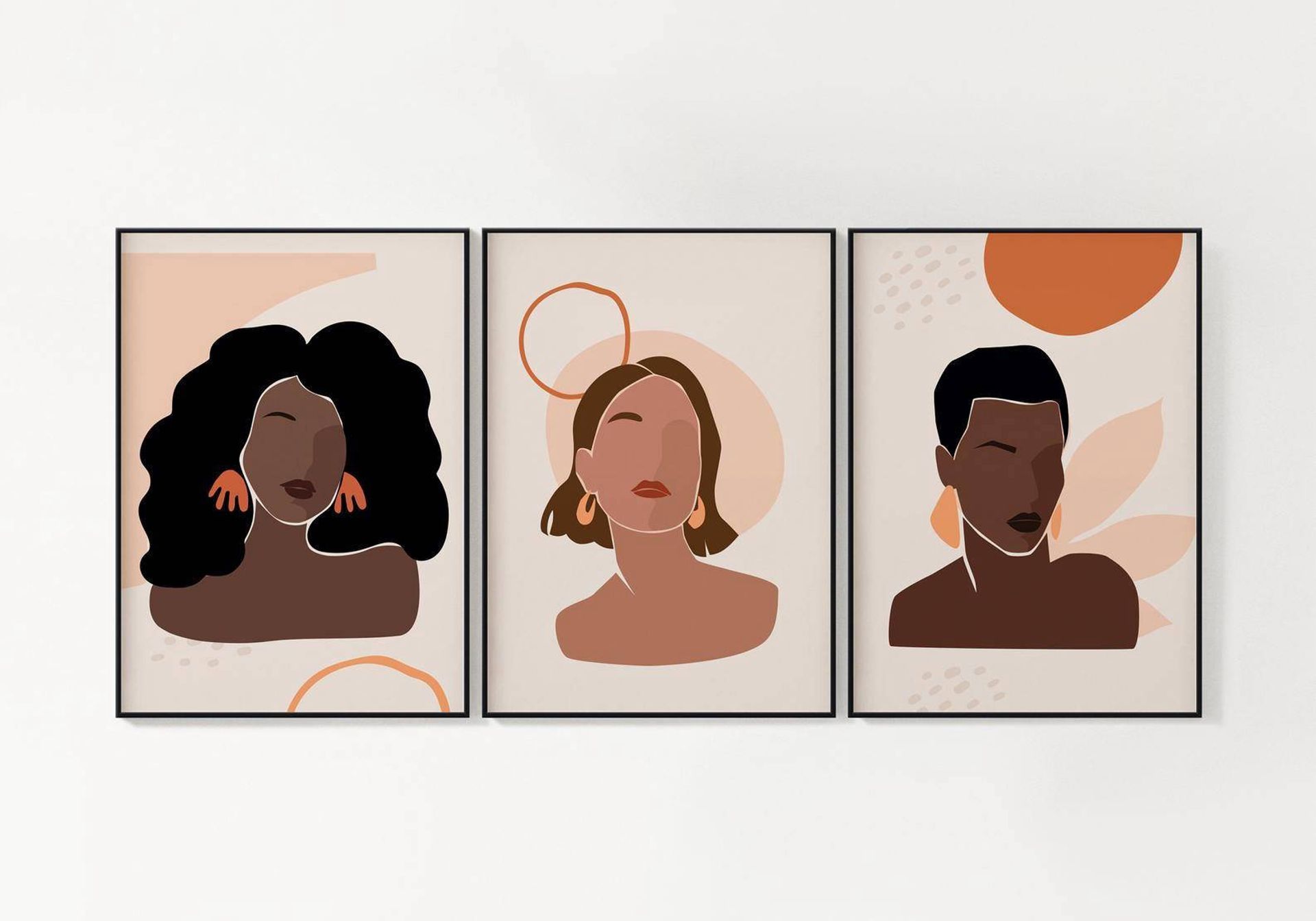 Artwork of three women in frames