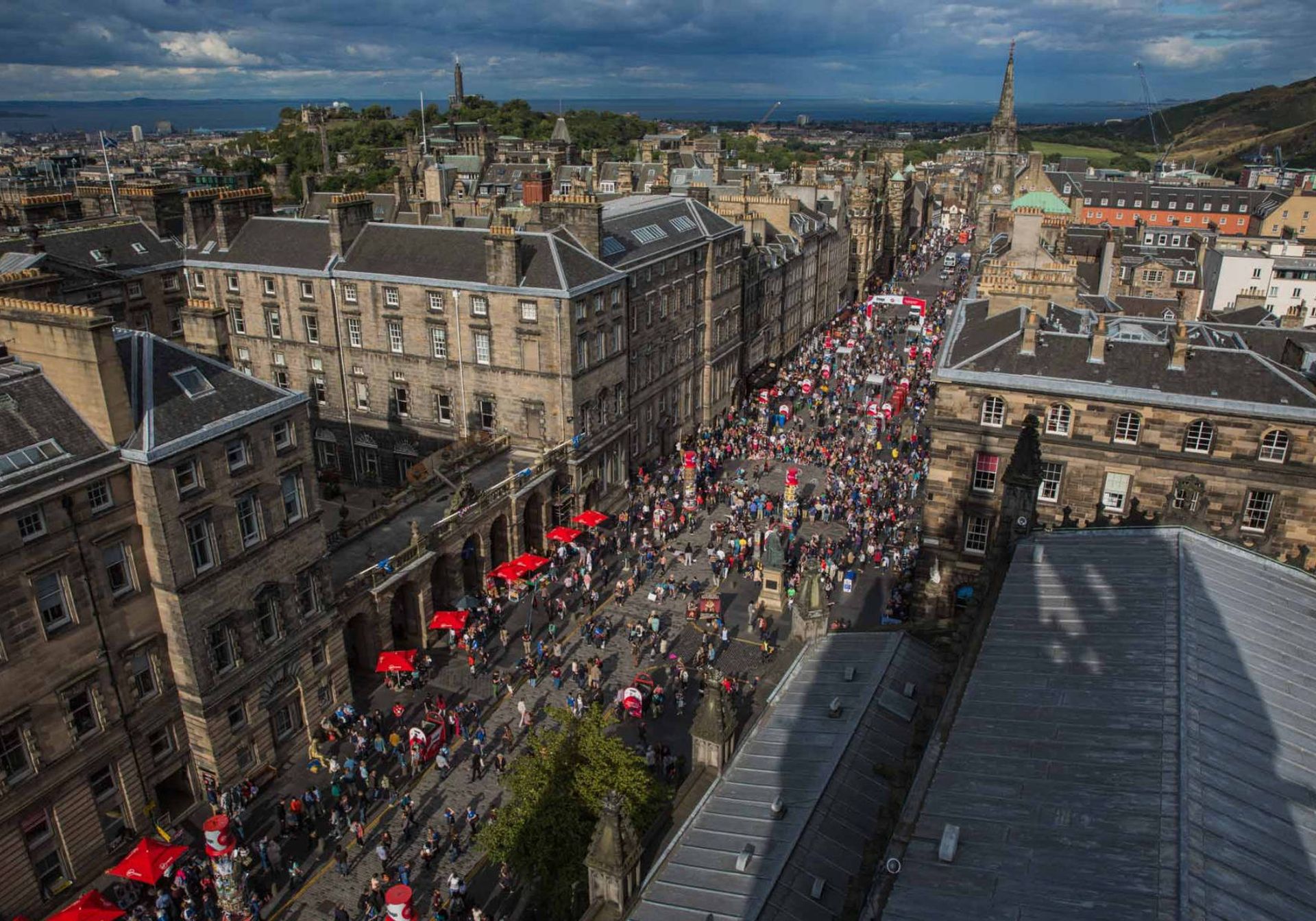 Edinburgh Fringe aerial shot of the city