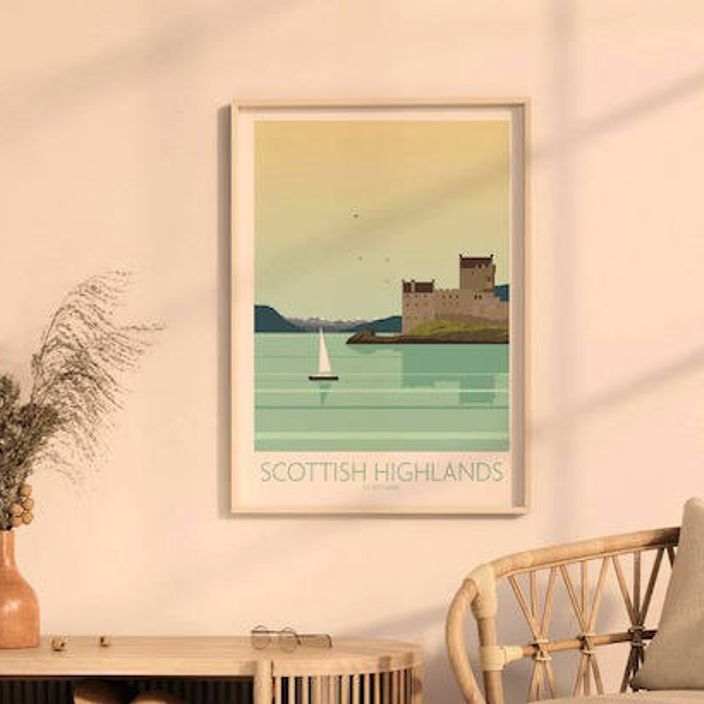 A poster of the Scottish Highlands