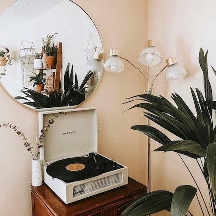 Crosley Cruiser vinyl record player in a bright living room