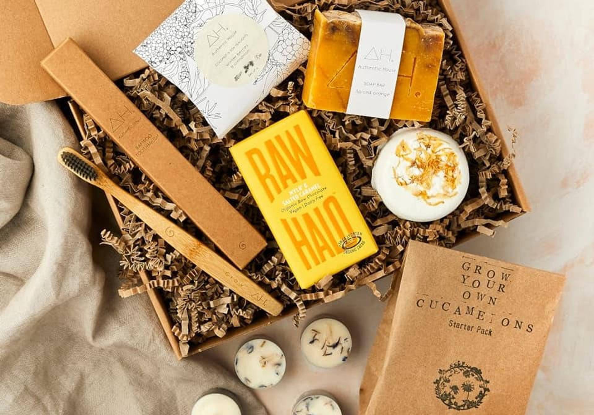 Authentic House gift box of eco friendly, sustainable lifestyle products