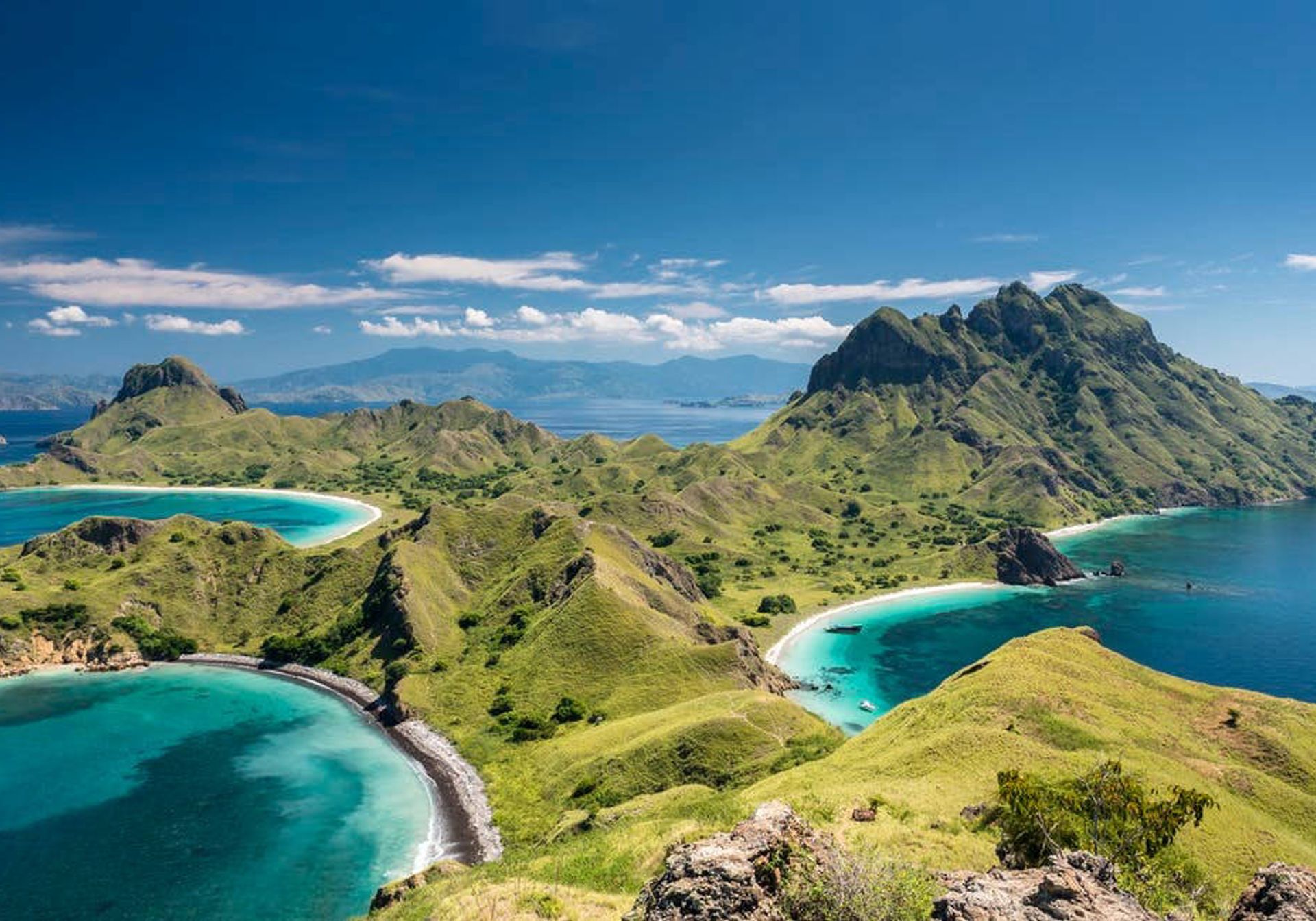 View over Indonesia's mountainous islands