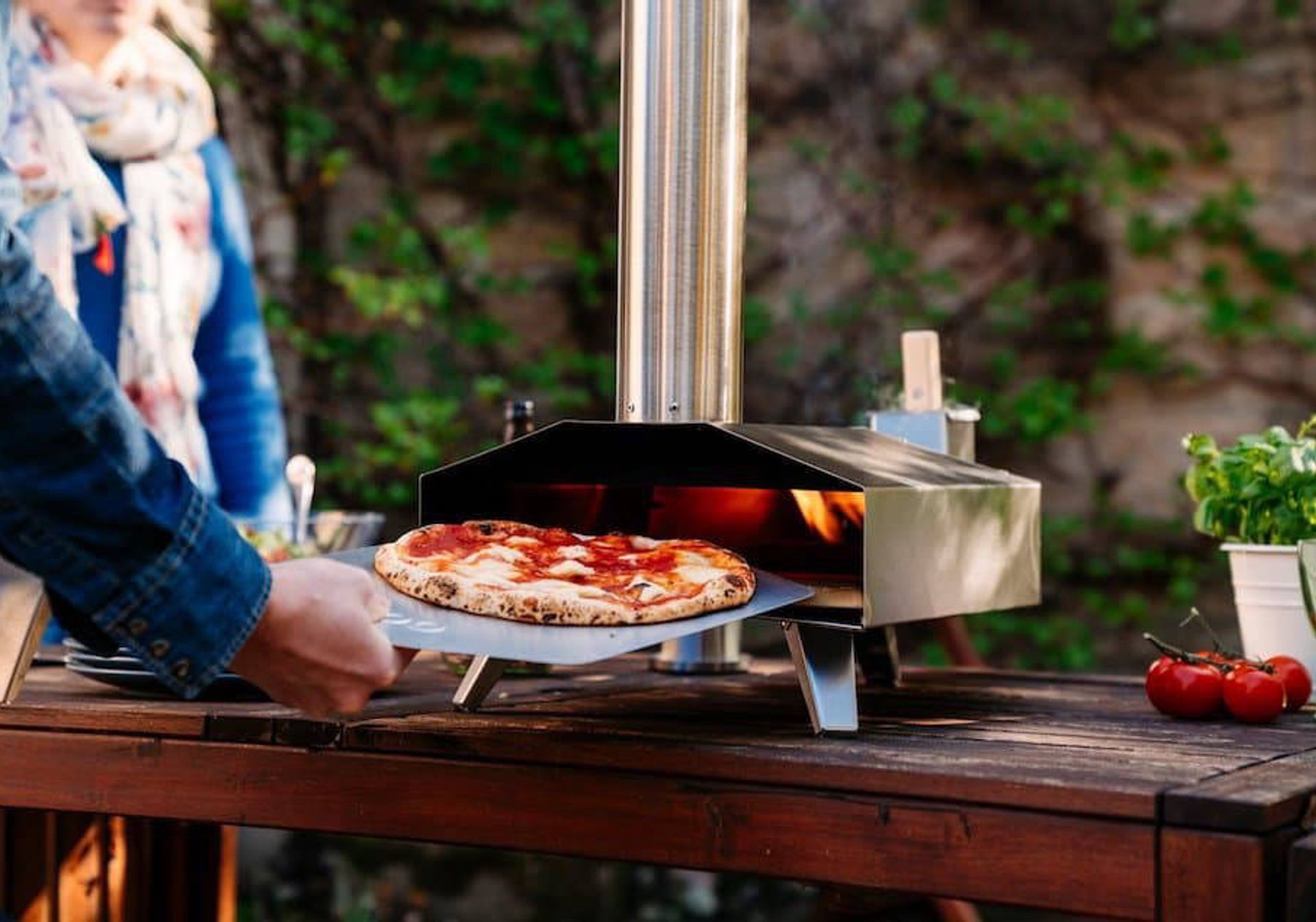Pizza in the Ooni Koda 16 pizza oven