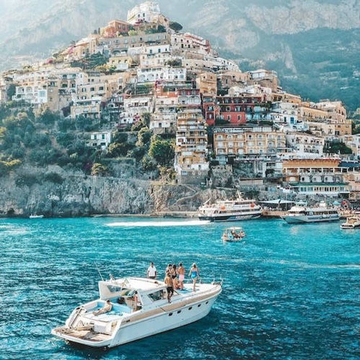 Luxury yacht in blue sea