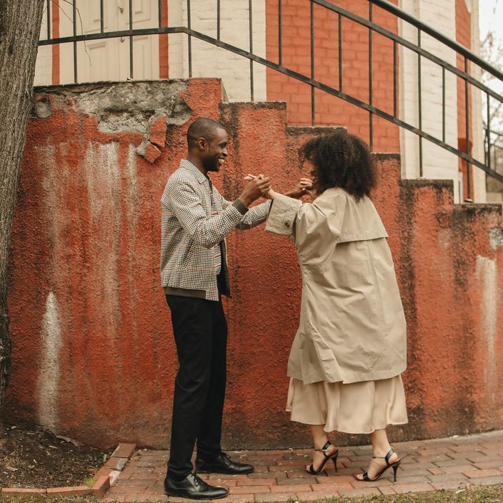 black couple dancing