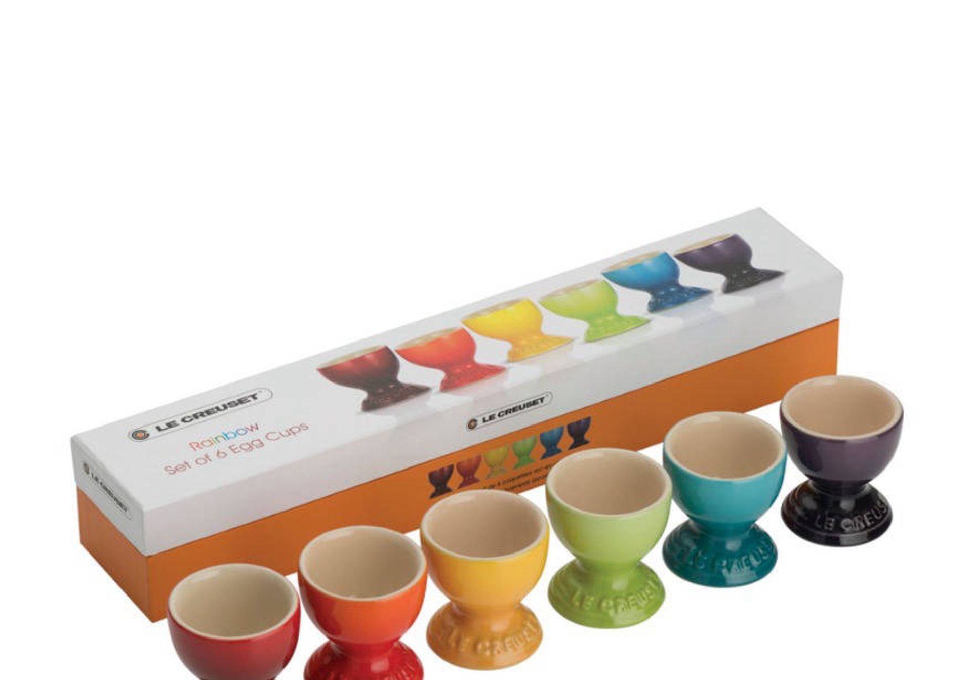 6 le creuset coloured egg cups