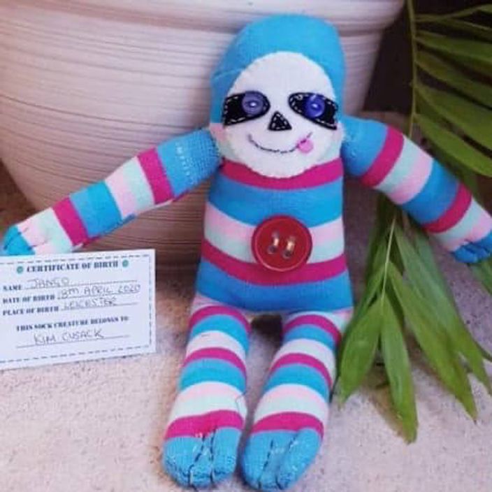 Sloth toy made out of a sock