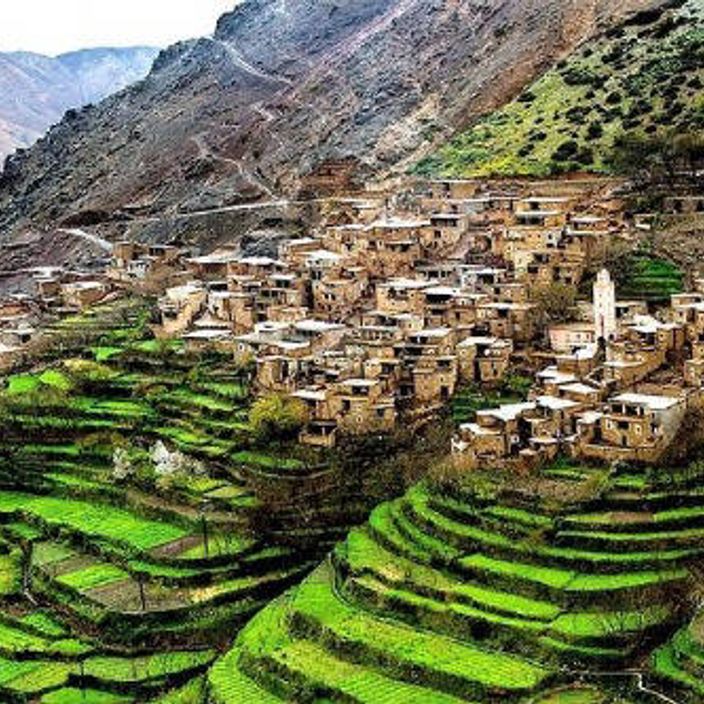 Terraces and houses in the Atlas Mountains