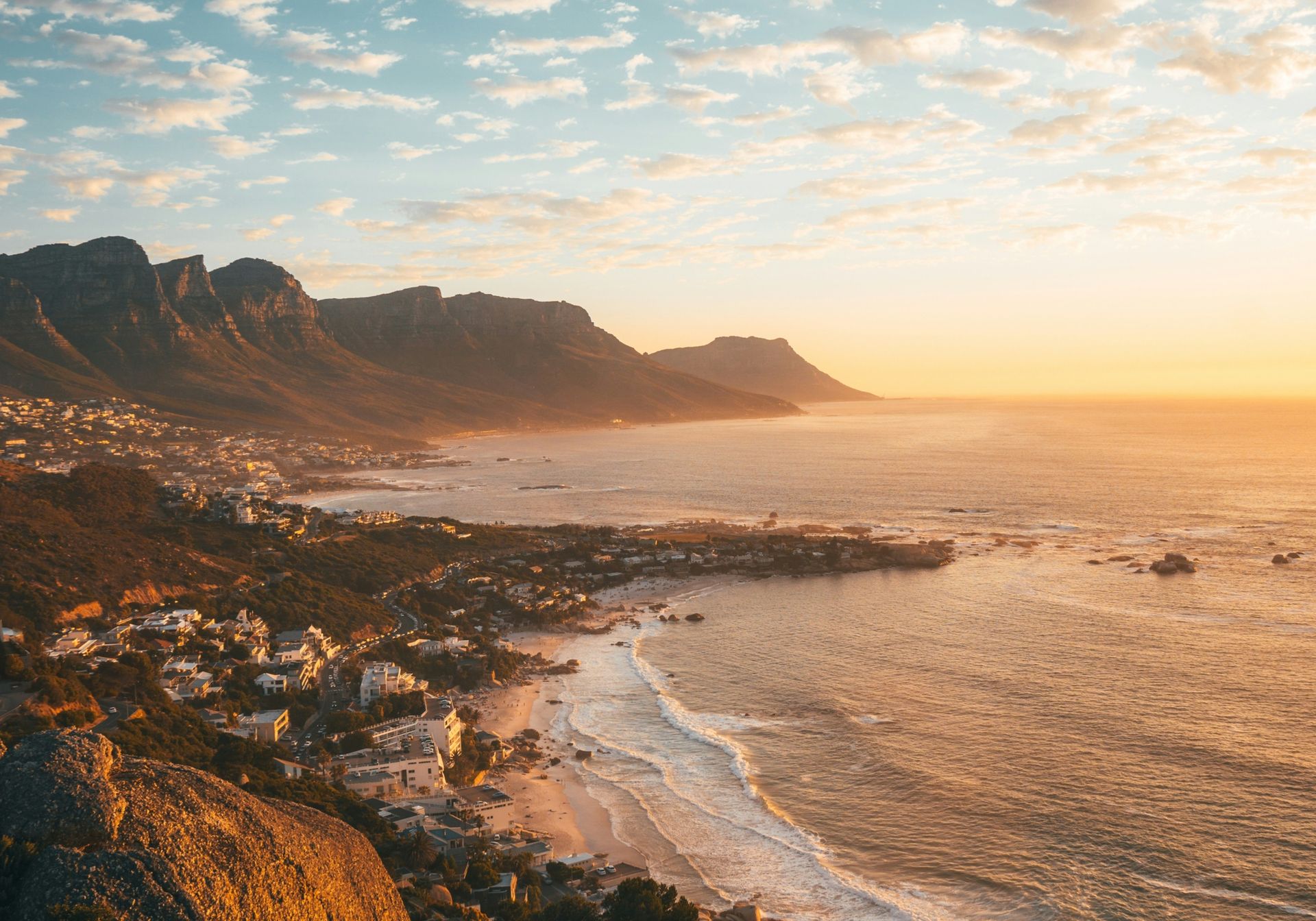 South Africa coast at sunset