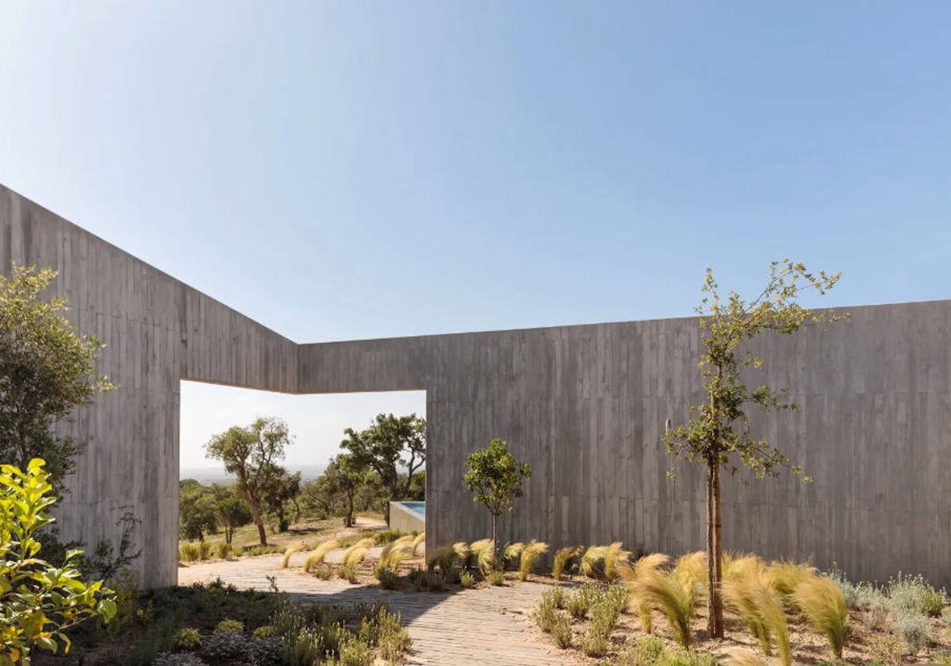 The Manuel Aires Mateus-designed Pa.te.os has just opened in Melides, with four discreet houses that blend into 80 acres of Mediterranean landscape