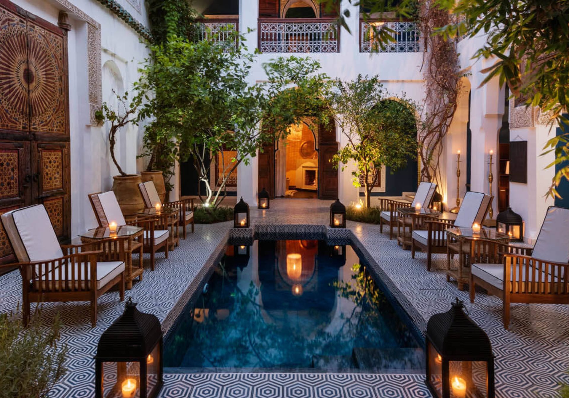 Les Jeux Blues riad and pool in Marrakesh