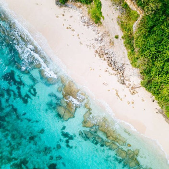 Overhead view of Indonesia's beaches