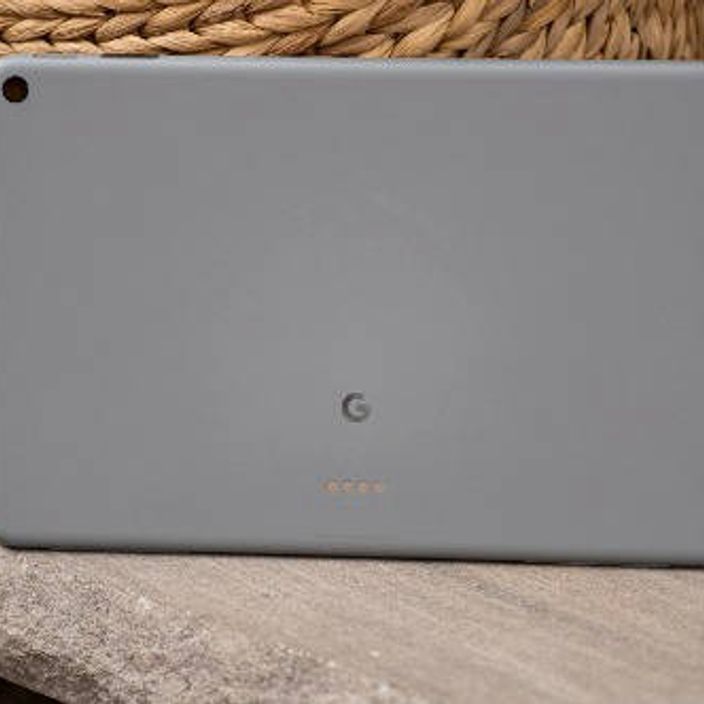 A Google Pixel tablet device from behind