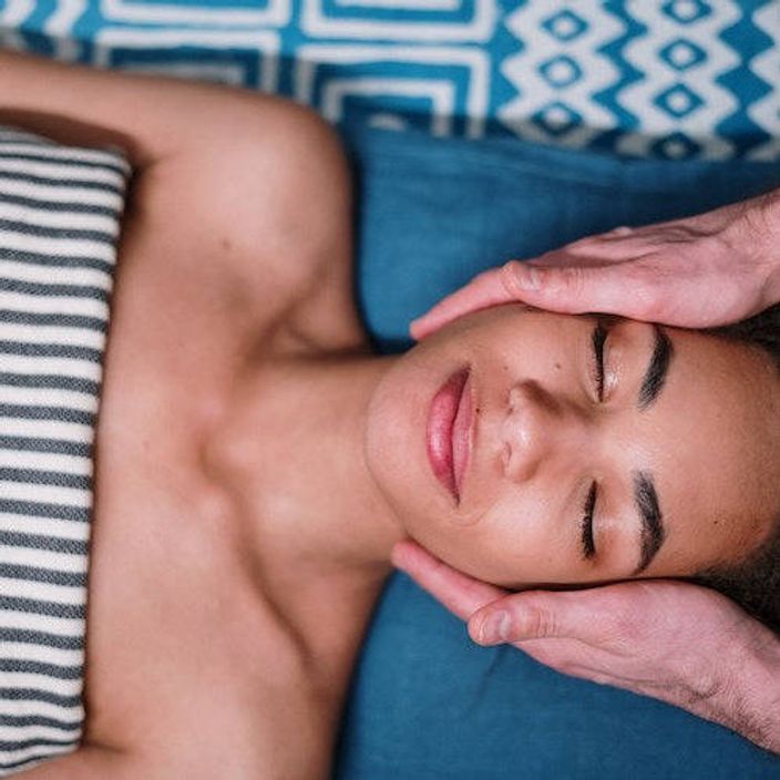 A women having a facial treatment at a spa 