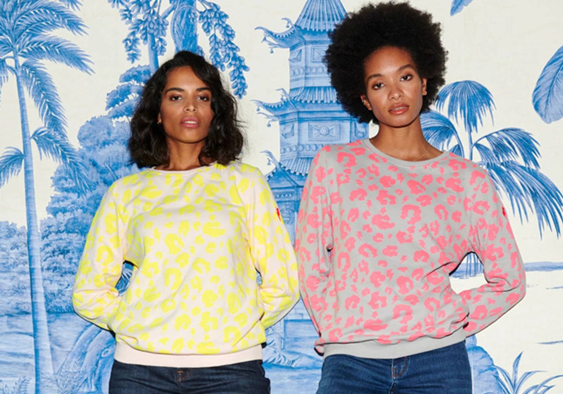 2 women in scamp and dude sweaters