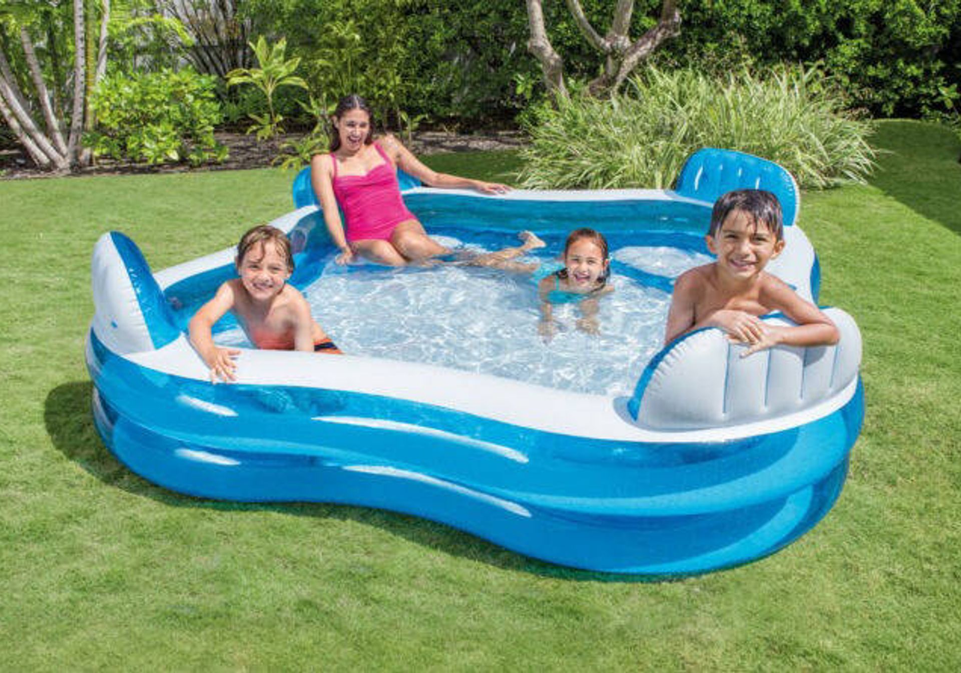 Family in the Intex Inflatable Pool