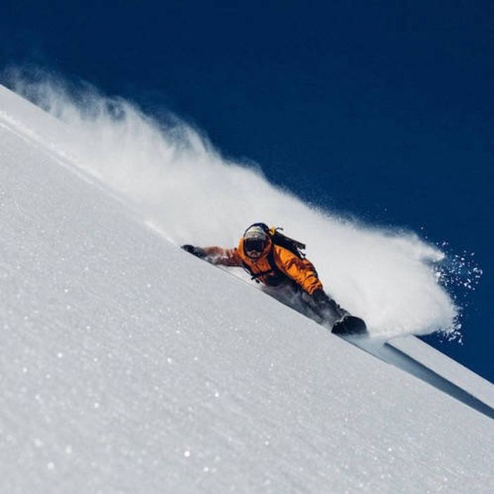 Snowboarder on a snowy mountain