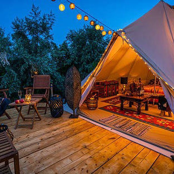 Luxury glamping tent