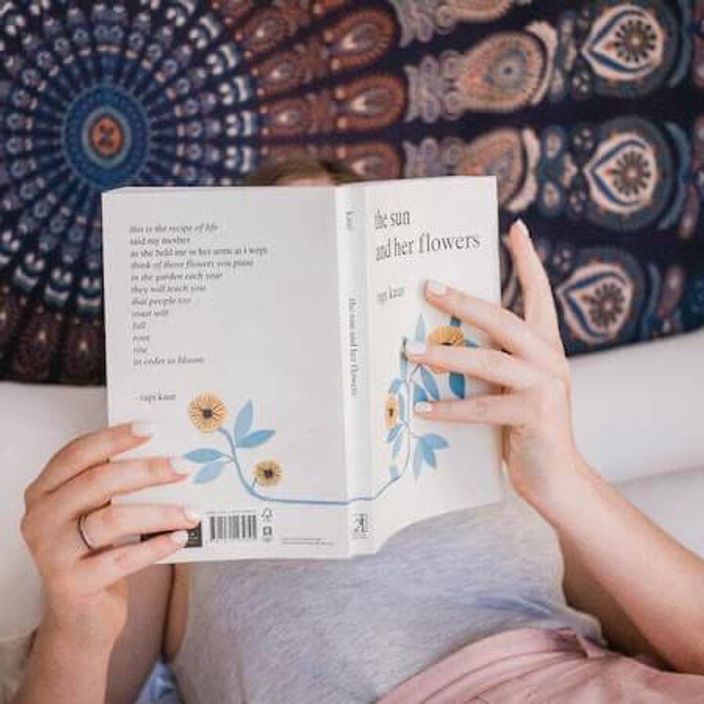 Person reading a book