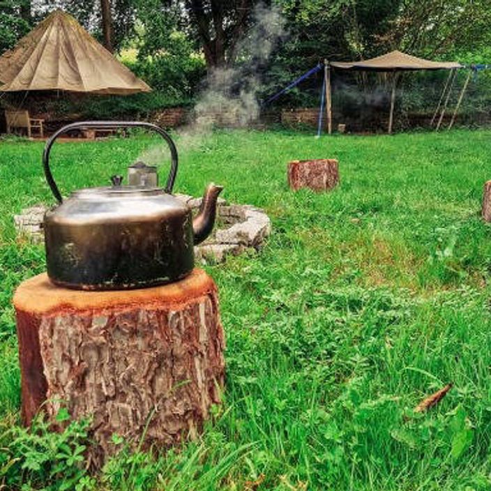 teapot in a nature wellness day